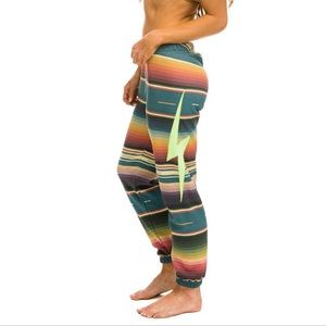 Aviator Nation TULUM bolt stitch sweatpants serape blue. Size small.